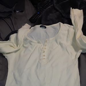 Thermal ling sleeve shirt in cream